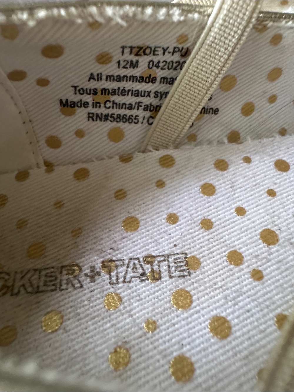 Tucker + Tate Metallic Gold Cat Face Girls Ballet Flats size 12 - Picture 4 of 6